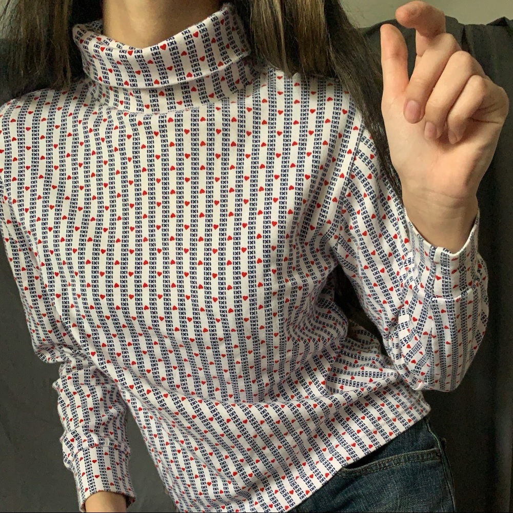 Westbound Petites Baby Hearts Turtleneck